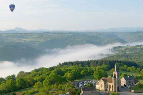 Flug im Heißluftballon - Le Ballon Bleu