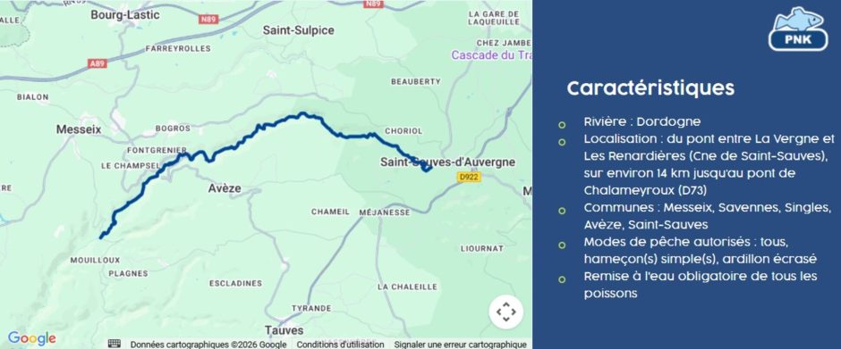 © No-kill-Strecke - Die Dordogne in Chalameyroux - Fédération de Pêche 63