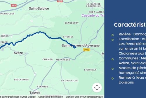 No-kill-Strecke - Die Dordogne in Chalameyroux