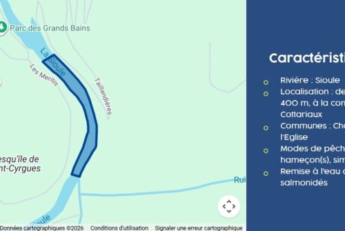 No-kill-Strecke - La Sioule in Châteauneuf-les-bains